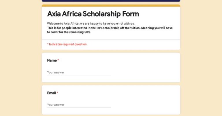 Axia Africa Scholarship