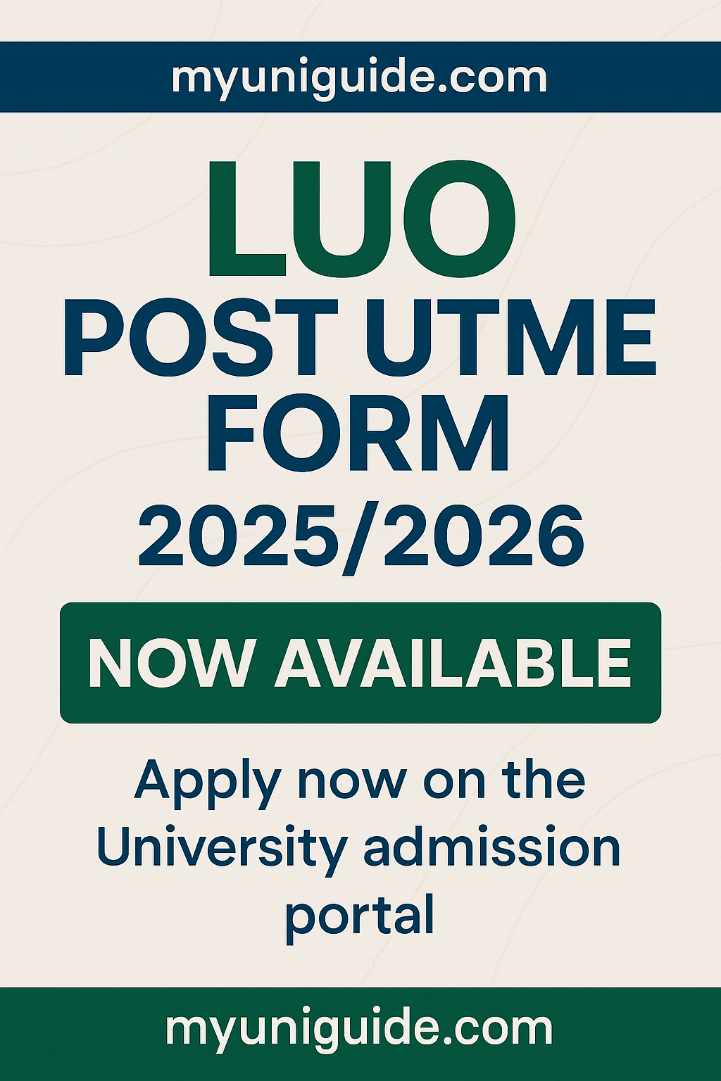 LUO Post UTME Form