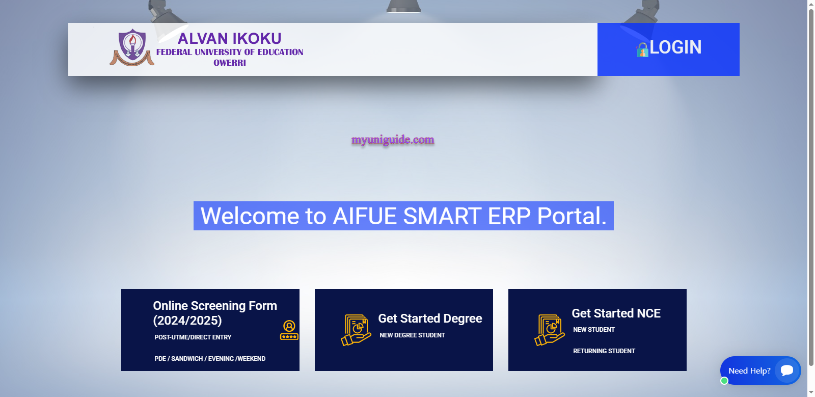 AIFUE Post UTME Form